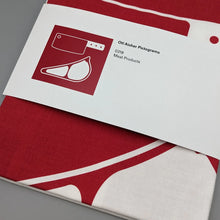Load image into Gallery viewer, Otl Aicher tea towel red Meat Products 0318