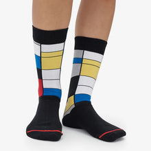 Load image into Gallery viewer, Socks Piet Mondrian Composition With Red, Blue and Yellow
