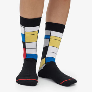 Socks Piet Mondrian Composition With Red, Blue and Yellow