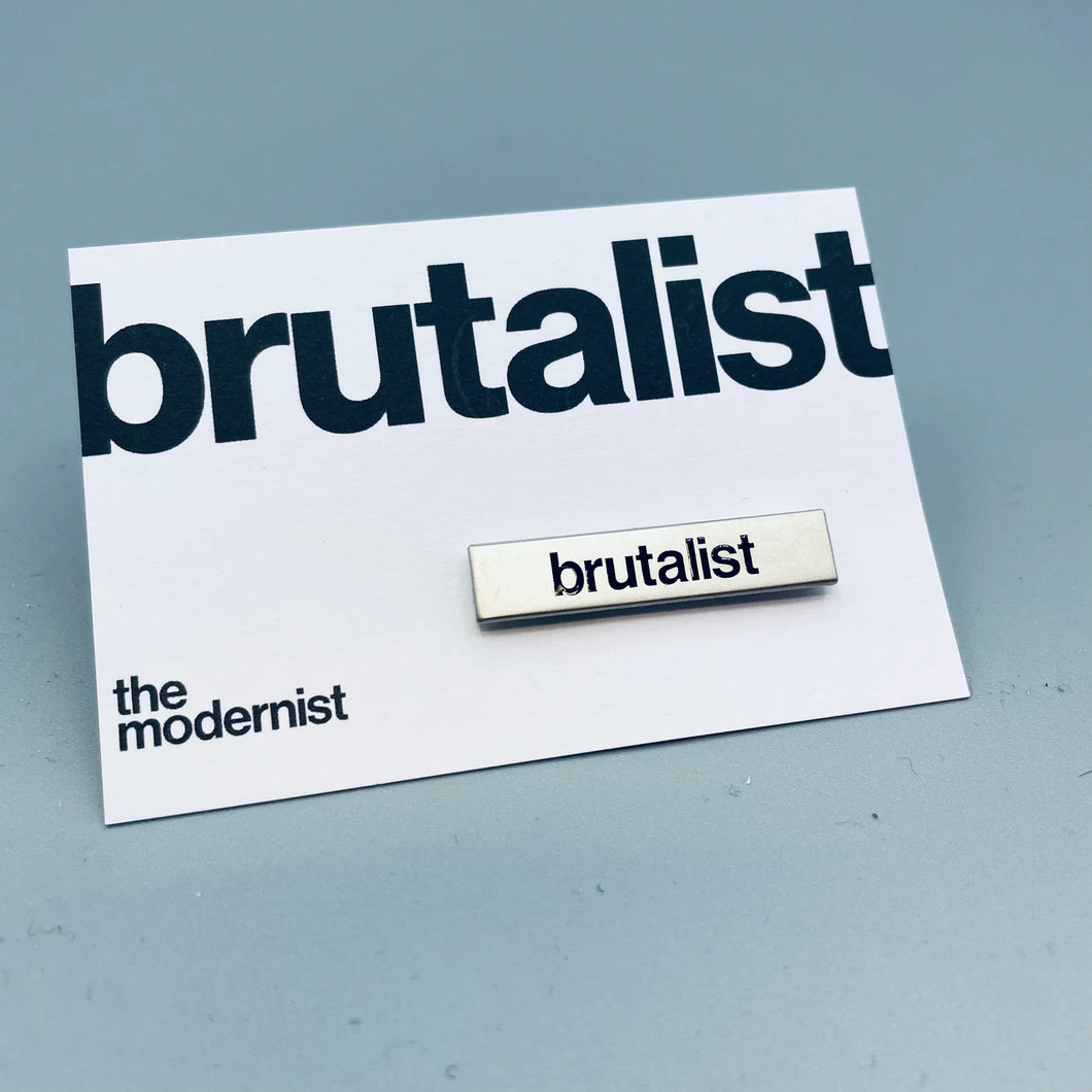 Brutalist pin badge