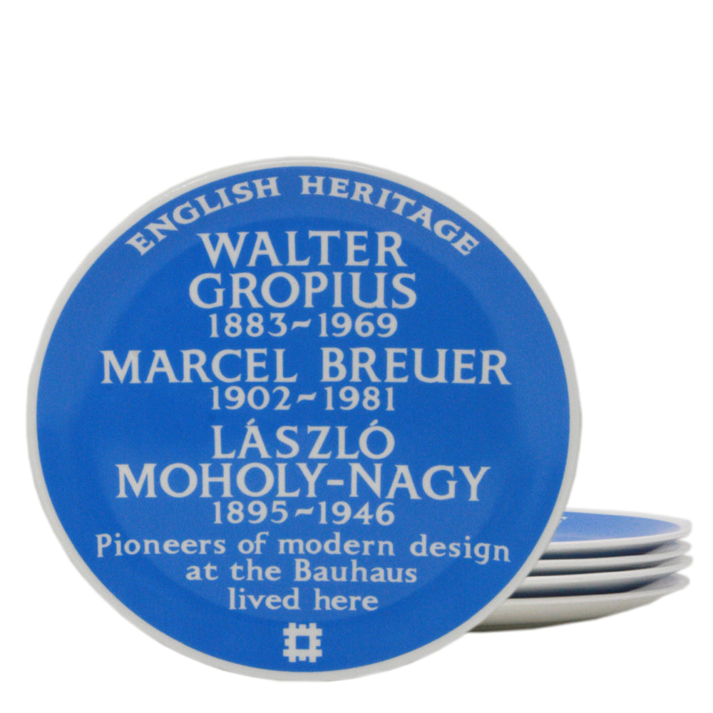 English Heritage blue plaque Bauhaus plate