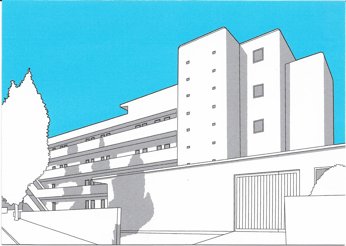 Isoton Building Postcard – Isokon Building blue – Isokon Gallery