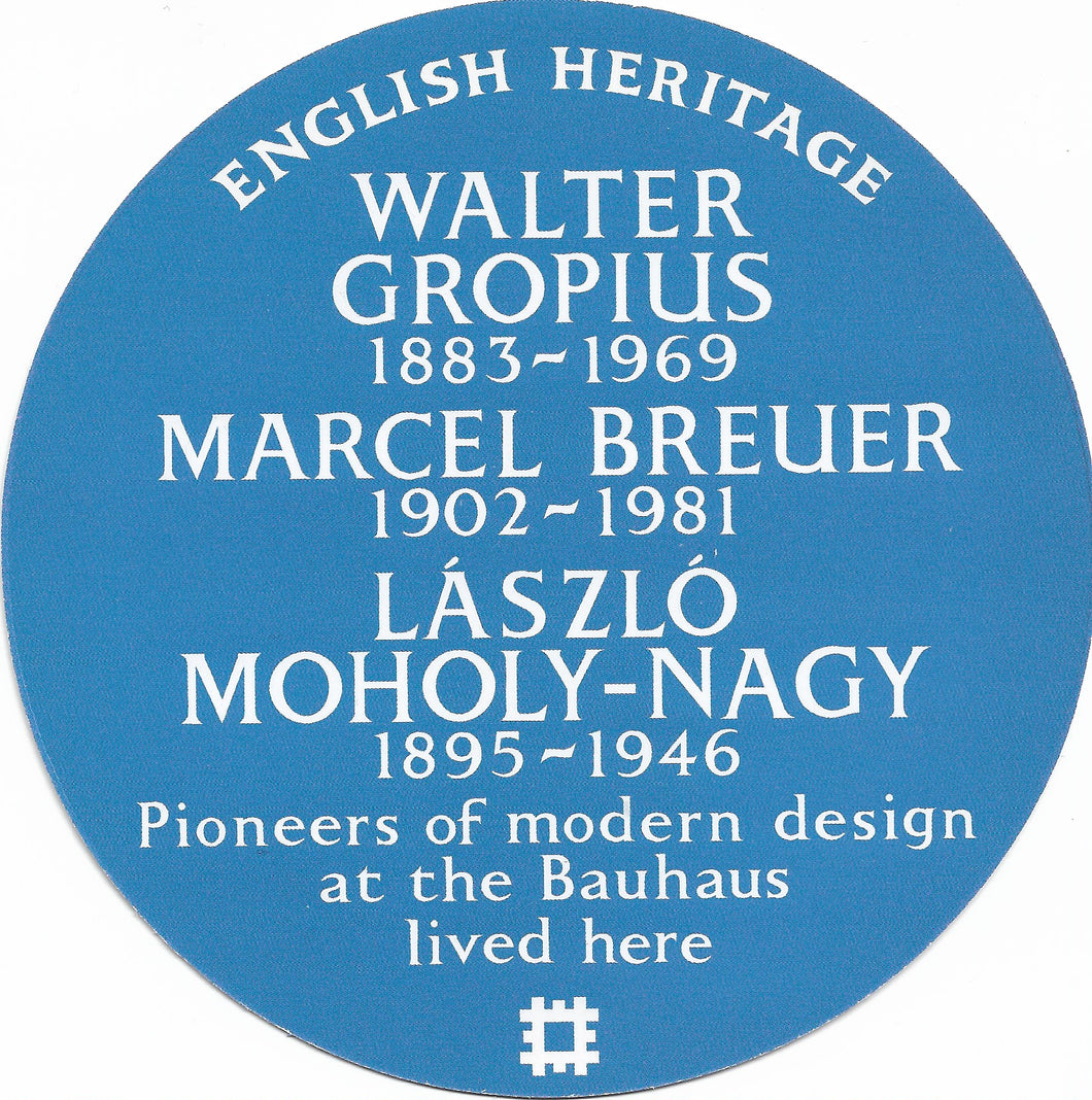 Postcard - English Heritage blue plaque Bauhaus